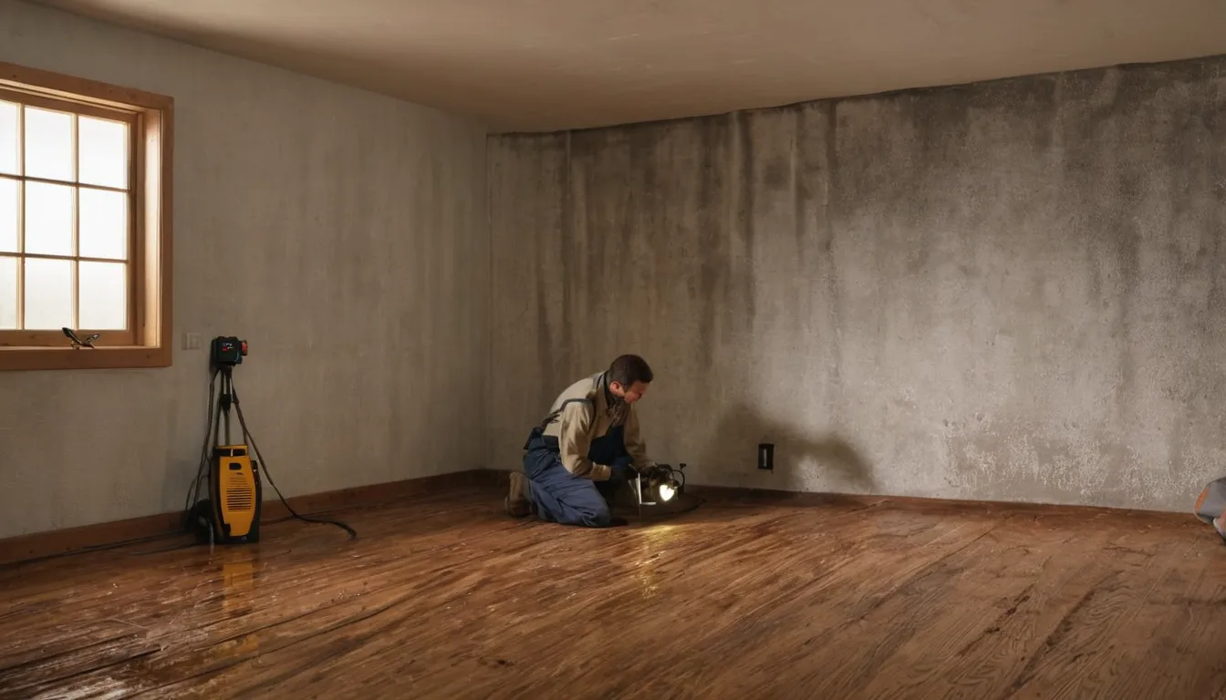 Provider inspecting a basement foundation wall for termite activity in a Chanhassen home